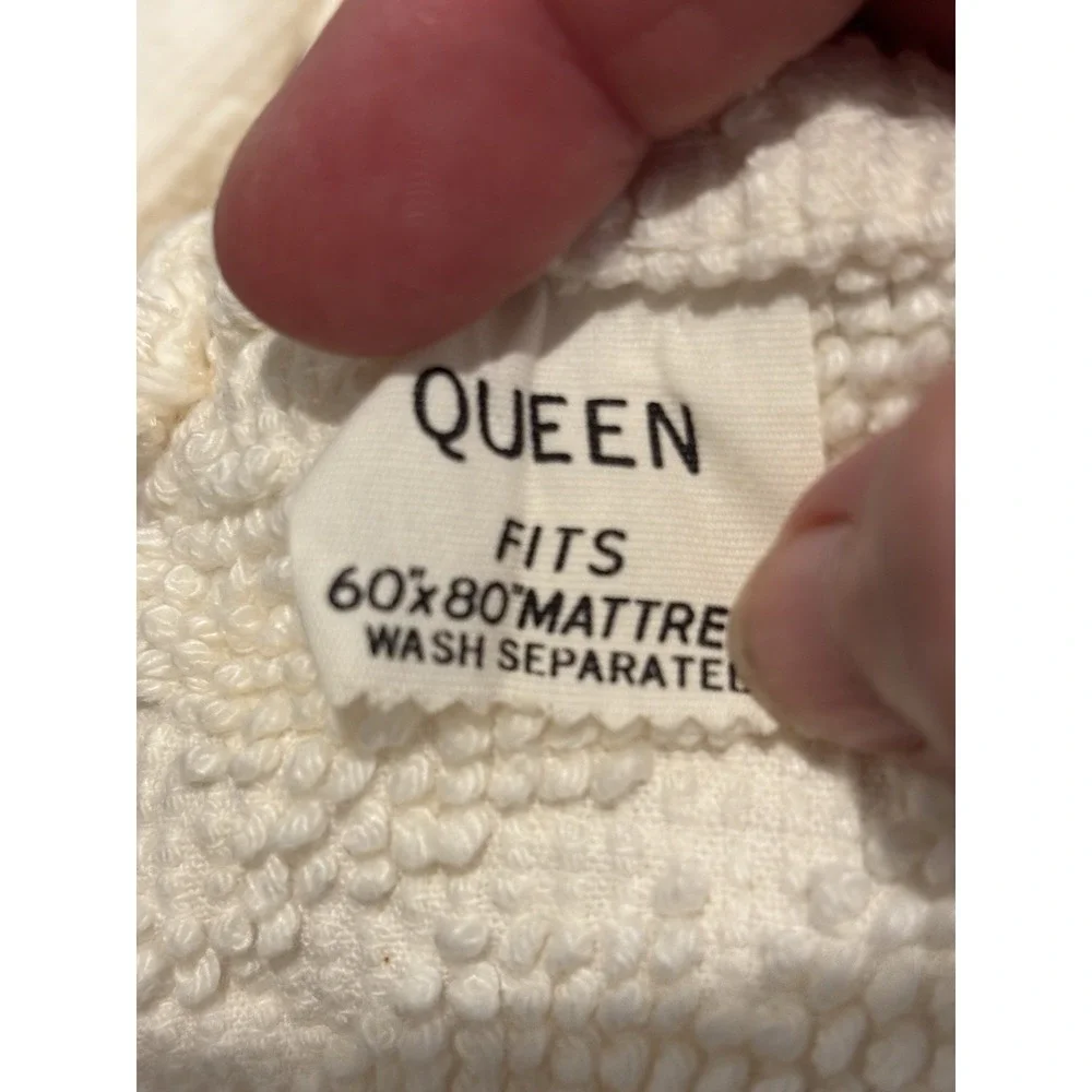 Vintage White Ivory Chenille Bedspread Queen S Raised Rose Floral Pom Pom Fringe